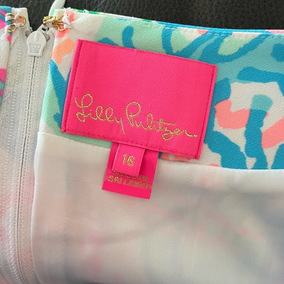 Lilly Pulitzer Blanca Stretch Romper Coral Bay Blue Pink Floral - Picture 5 of 7